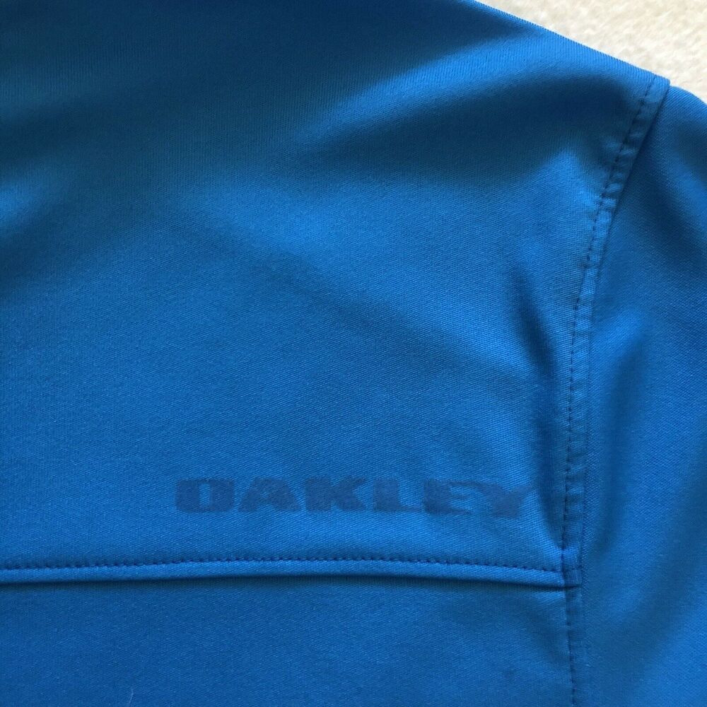 Oakley Men Blue Gray Stripe Regular Fit Short Sleeve Hydrolix Golf Polo Shirt XL - Picture 10 of 11